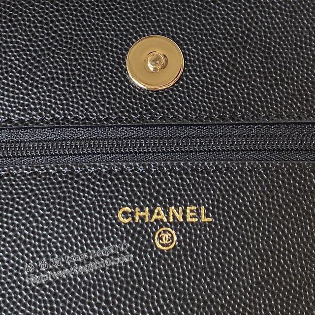 Chanel專櫃新款法郎鑽扣woc鏈條女包 AP3336 香奈兒荔枝皮發財包小斜跨女包 djc5305